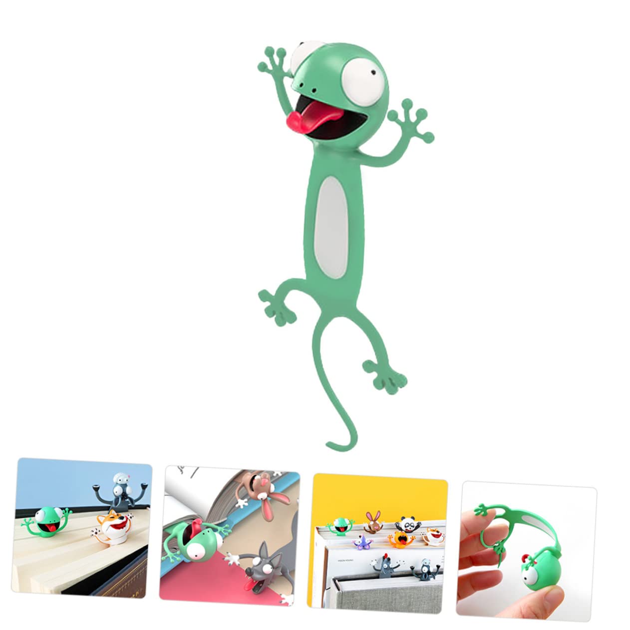 EXCEART 3pezzi Segnalibro Animale Pvc Segnalibro Gecco Cartone Per Studenti Forniture Scolastiche Divertenti e Chic Originale Per Appassionati Di Lettura