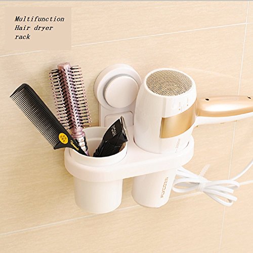 Preisvergleich Produktbild Starsglowing Haartrocknerhalter Befestigung Ohne Bohren Multifunktional Haartrockner Rack Fönhalter Wandhalter Badezimmer Organizer Aufbewahrung