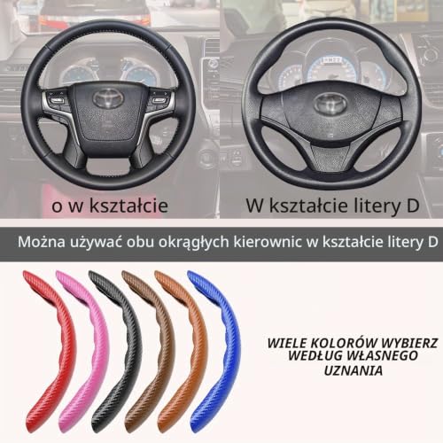 Pokrowiec na kierownicę z włókna węglowego, bezpieczny i antypoślizgowy akcesoria samochodowe dla mężczyzn i kobiet, uniwersalny 38 cm pokrowiec na kierownicę samochodową, pokrowiec na samochód