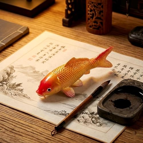 Image of LOGOFUN PVC Artificial Goldfish Model | For Photo, Aquarium, Terrarium, Garden, Aquatic Layouts, Coordinates With Gravel, Plants, Rocks, Caves and Tank Accessories