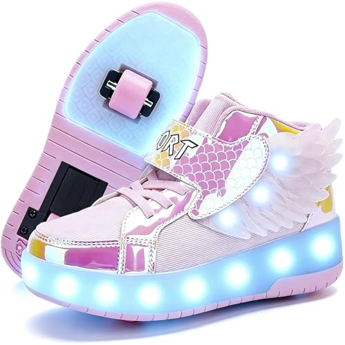 Image of Nsasy Roller Shoes Kids Roller Skates Shoes Girls Boys Wheels Shoes Become Sport Sneaker with Led for Children Gift