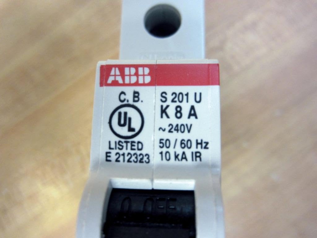 ABB S201U-K8 Miniature Circuit Breaker, 240 VAC, 8 A, 10 kA Interrupt, 1 Poles