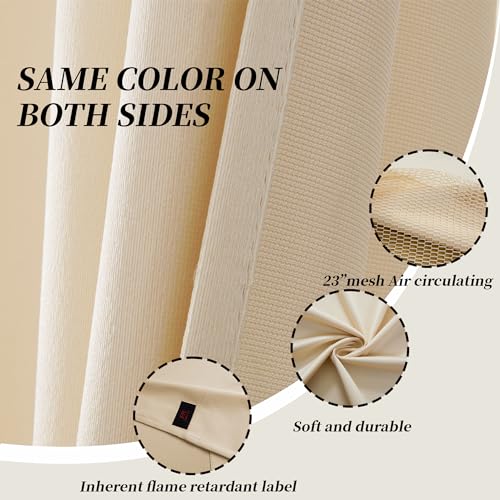Image of 5ft Wide x 8ft Tall Hospital Curtains with Grommet for Hospital Medical Clinic SPA Lab Curtain Room Divider Privacy Screen (Beige, 1 Panel)