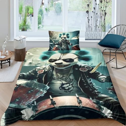 Housse de couette microfibre de qualité supérieure parure de lit panda 3 pièces - 2