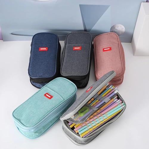 Estojo escolar infantil e adulto para lapís e caneta grande capaciadade (Cinza)