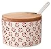 Produktbild Bloomingville Salztopf mit Deckel und Löffel Susie Retro Zuckerdose Vintage Topf für Marmelade Ø 10 cm, rot, Keramik, fasst ca. 250 ml