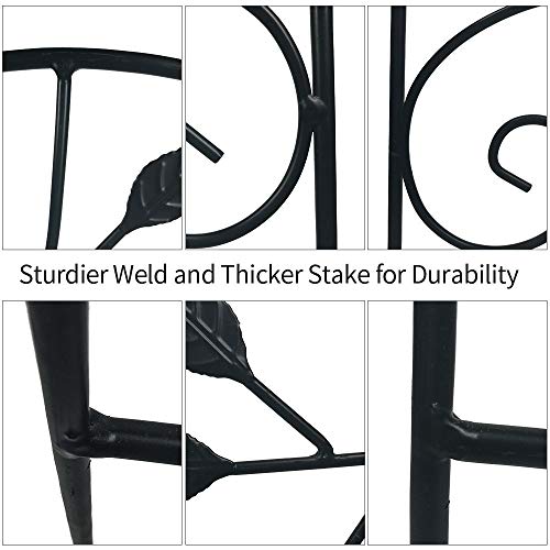 Amagabeli 2 Pack Black Garden Trellis For Climbing Plants 46" X 15" Black Sturdy Iron Potted Support Vines Vegetable Flower Patio Metal Wire Lattices Grid Trellises For Grape Cucumber Clematis #TOP3