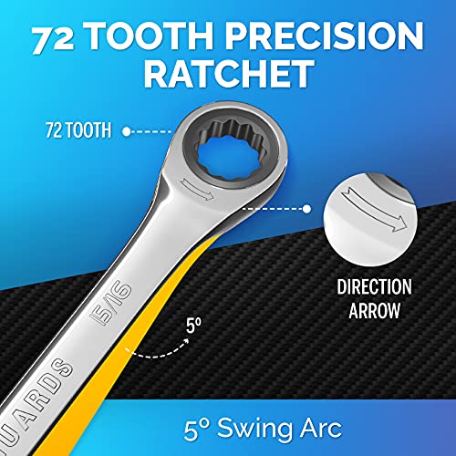 TOOLGUARDS Ratcheting Wrench - Slim Profile - Ratchet Wrench, 15/16" Wrench Set - image 5