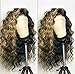 AimeileMiss Natural Wave Ombre Synthetic lace front wigs Unit Blonde Glueless Natural Looking Black Roots 1B/27 Two Tone Color Hair with Baby Hair for Women 22Inch
