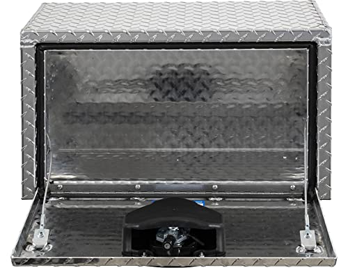 Image of Buyers Products 1705150 Diamond Tread Aluminum Underbody Truck Tool Box, 14 x 12 x 24, Made in USA, .100 in. Thick, Corrosion Resistant, Locking Compression Latch, Secure Storage for Work Trucks