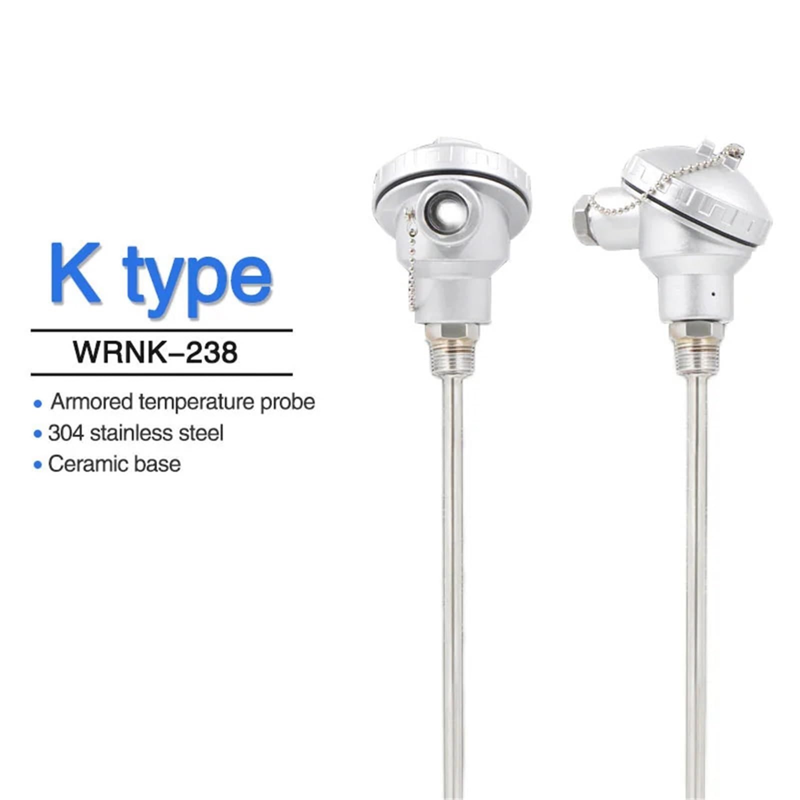 1 Uds termopar de horno tipo K WRNK-238 Sensor de sonda de alta temperatura | Acero inoxidable blindado(HS35R10245172.1024. 10mm.)
