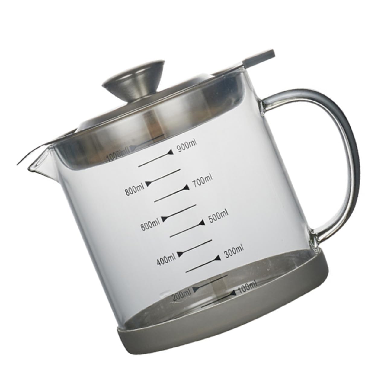 Garneck 1000ml Grease Container Stainless Steel Filtered Oil Pot Versatile Oil Filter