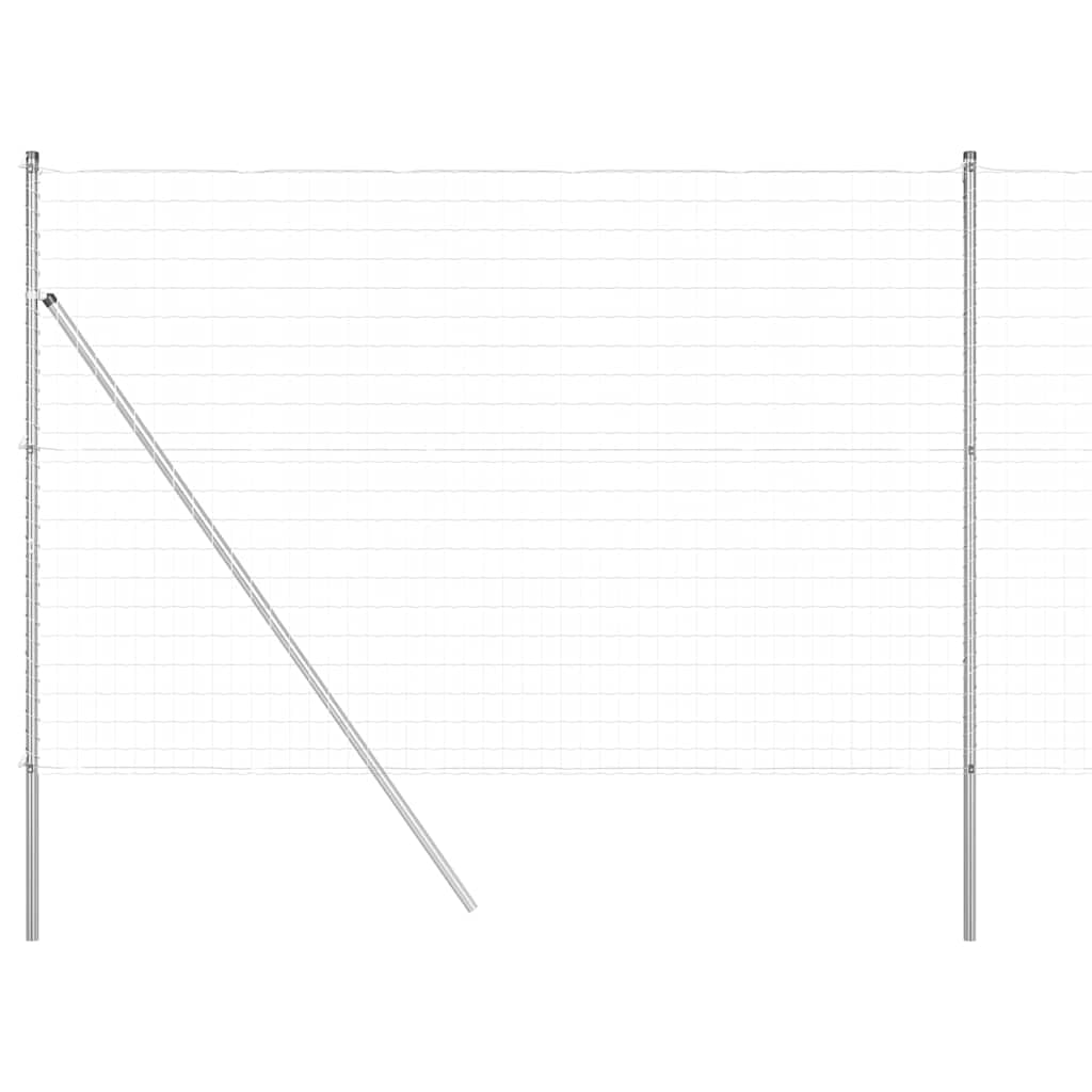 Garden Fence Panel Set 1.5x10m Silver Steel PVC Outdoor Boundary for Privacy Pet Enclosure Weather Resistant Modular Metal Fencing with Posts Terrace Patio Decorative