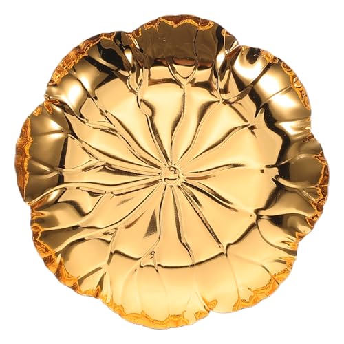 Vaguelly Vassoio Da Portata Vintage Piccolo Piatto Da Dessert A Forma Di Foglia Di Loto Piatti Rotondi Dorati Antichi Per Feste In Casa