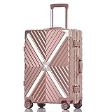 [クロース] スーツケース 4輪ダブルキャスター 静音 アルミフレーム 大容量 軽量 人気 キャリーケース 旅行 出張 TSAロック搭載 多段階調節キャリーバー コーナープロテクト (L, ローズレッド01)