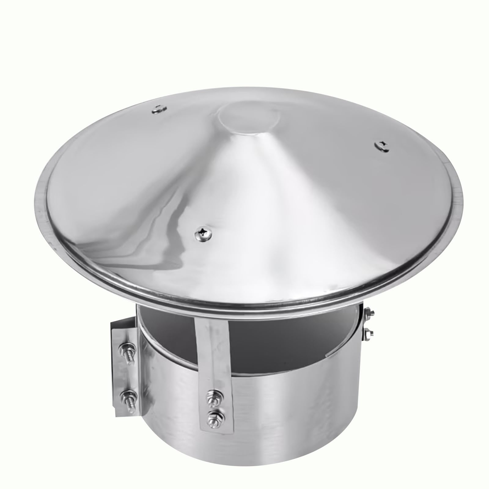 Sombrerete de acero inoxidable de 120.0mm con sistema contra down draught para estufa de leña