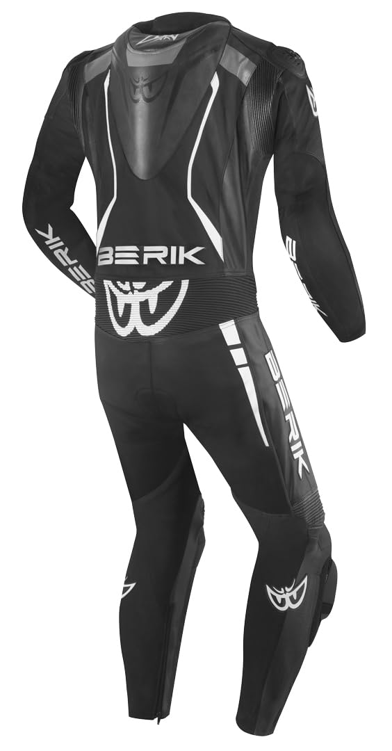 Berik Absolute GP 1-Teiler Motorrad Lederkombi, schwarz/weiß, 50 | Stretch-Einsätze