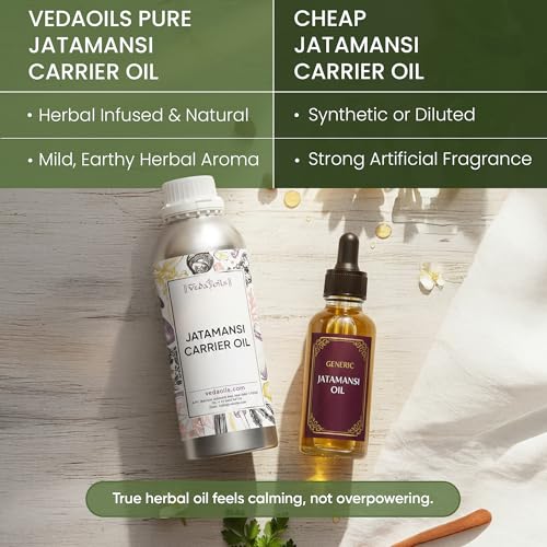 Image of VedaOils Jatamansi Hair Oil 100ml | Pure Herbal Extract for Growth Support | Helps Reduce Hair Fall, Improves Scalp Health & Encourages Restful Sleep | Natural Care Formula