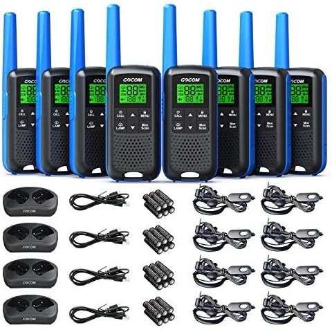 GOCOM G600 FRS Walkie Talkies for Adults Long Range Two Way Radio Rechargeable 8 Pack Hand held radios Cover