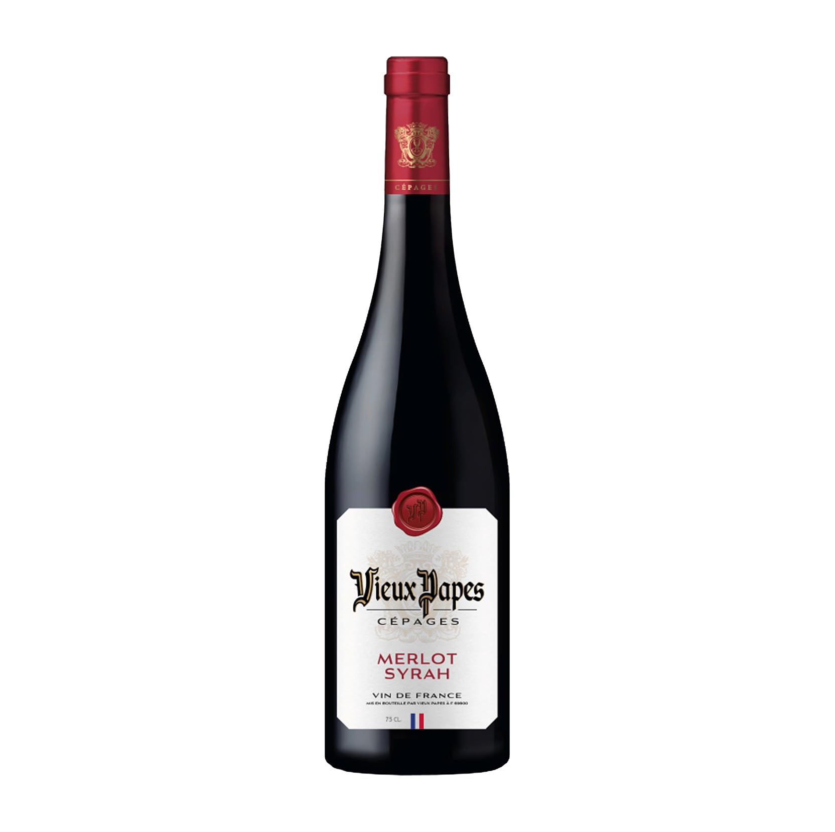 VIEUX PAPES - Vin Rouge - Vin de France - Cépages Merlot Syrah - Lot de 6 bouteilles x 75 cl