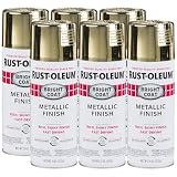Rust-Oleum 7710830-6PK Stops Rust Bright Coat Metallic Spray Paint, 11 Ounce, Gold, (Pack of 6)