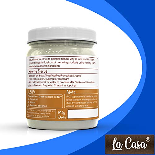 Image of La Casa White Chocolate Spread | Vegetarian | All Natural Ganache | No Colors /Essence /Preservatives Used | 350g |