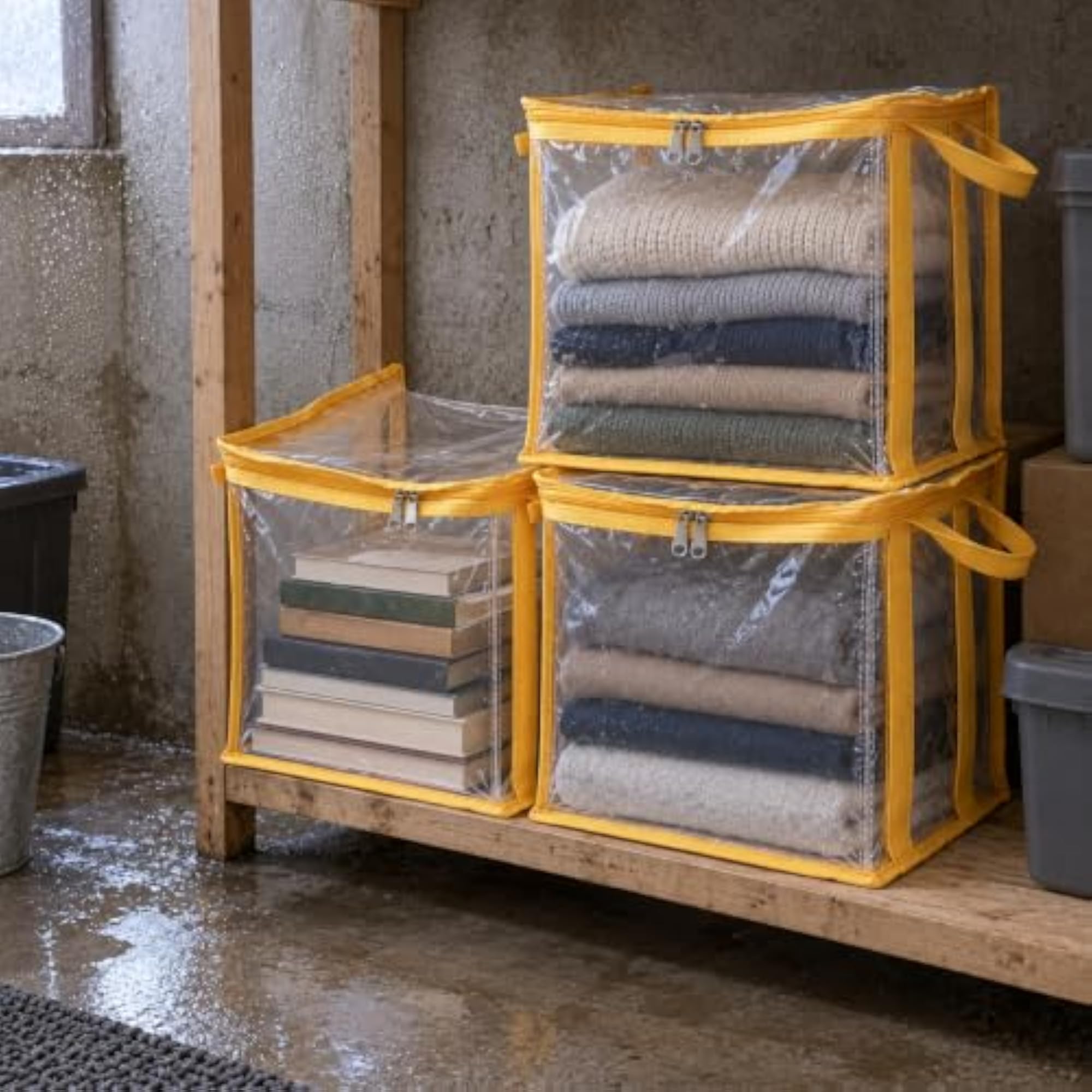Clear Dustproof Book Bag Large Capacity Storage Organizer for Students