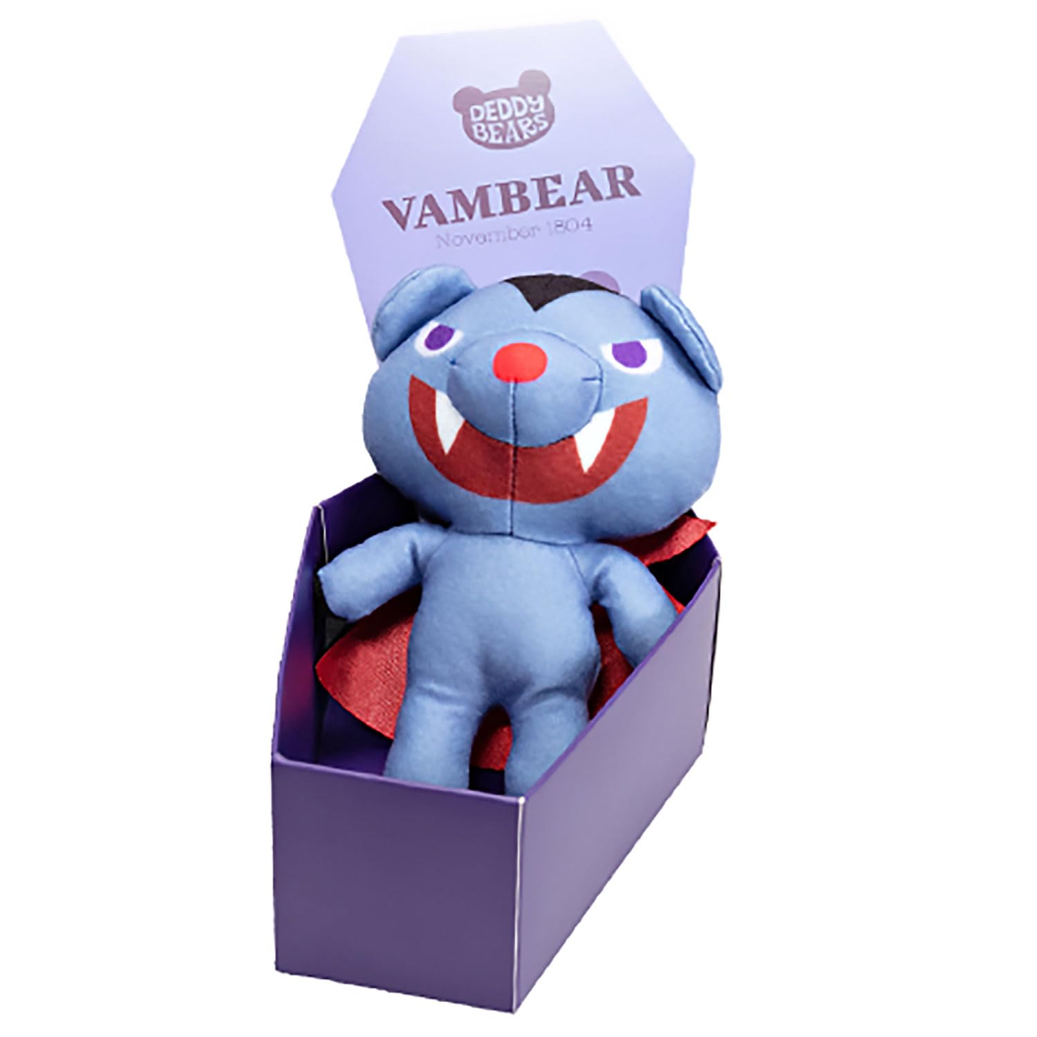 Deddy Bears, Vambear Soft Toy 15cm With Coffin Plush, Halloween, Indoor Decorations, Props, Spooky Cuddlies Gifts - Image 2