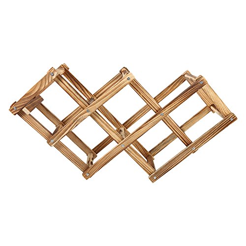 Wine Rack, 6 Bottle Wine Rack Storage Freestanding Wine Bottle Holder Stand Bottle Display Shelf Wooden Wine Storage Rack for Home