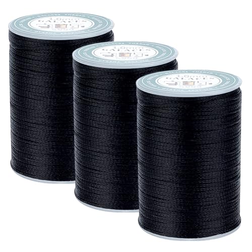 Hilo encerado de cuero para coser 230 yardas 1 mm negro miniatura 1