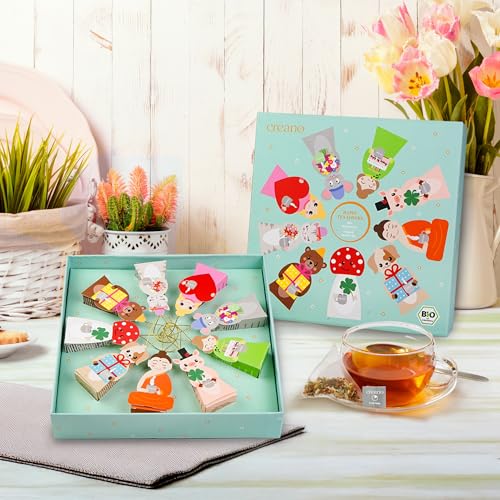 Image of Creano Organic Herbal Tea Gift Set 'Tea Lovers' - 9 pyramid tea bags in 9 cute shapes to give as gifts - 22.5g*