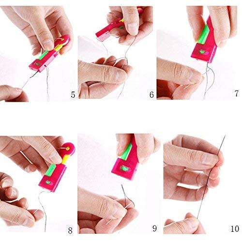 Automatic Needle Threading Device 6PACK, 2020 Self Threading Hand Needles,Plastic Needle Threader Thread Guide Needle Device,Solve Needle Threading Problem - Easy Use & Carry,Fit for Kids Young and Old