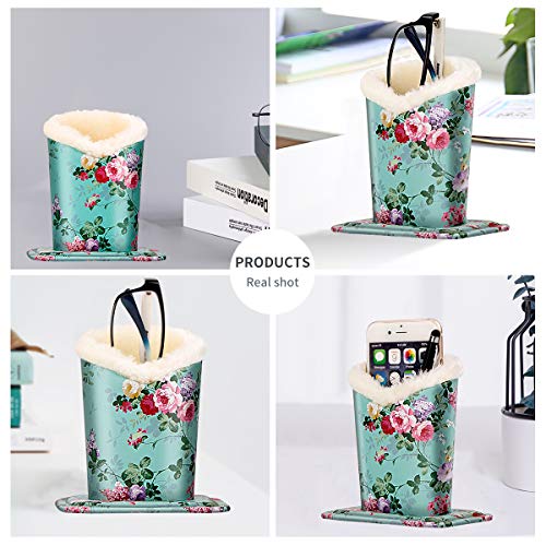 Image of Pack of 2 Plush Lined Eyeglasses Holder Stand Protective Glasses Case For Desks Or Nightstands