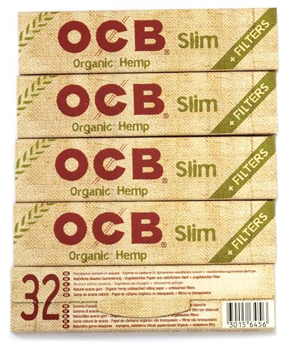 OCB Papel de cáñamo orgánico rodante tamaño king delgado + filtros