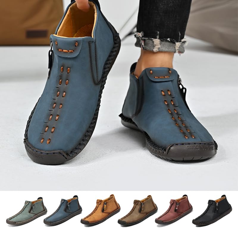 Phanile Mens Shoes,Phanile Mens Walking,Men's Outdoor Comfy Arch Support Waterproof Walking Shoes, Orthopedic Sneakers Breathable and Light & Non-Slip Handmade Casual Loafers2