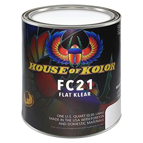 House of Kolor Low VOC Urethane Flat Klear | Low VOC Flat Finish Clearcoat, Can be Used Over All Solvent Based Basecoats | 1 Quart Cover