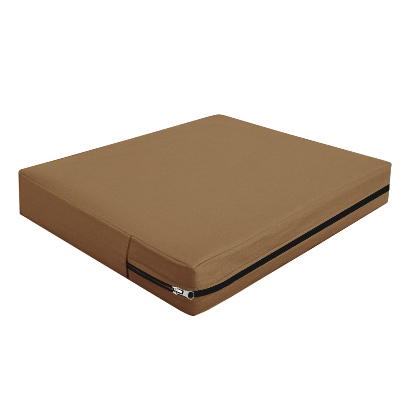 SYLC Outdoor Seat Cushion Covers with Zipped, Waterproof Rattan Furniture Cushion Covers, Sofa Upholstery Covers for Garden Patio Caravans Motorhome Bench (Camel,65×33×10cm)
