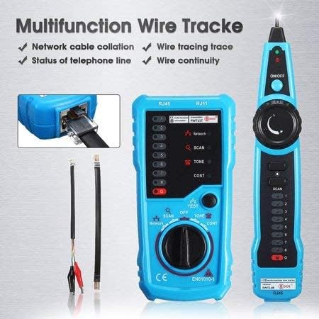 SANCY Wire Tracker Cable Tracer Kit RJ45 RJ11 LAN Tester, Network Ethernet Telephone Line Finder, Tone Generator & Probe, Wire Continuity Tester Short Circuit Fault Locator Tool 3