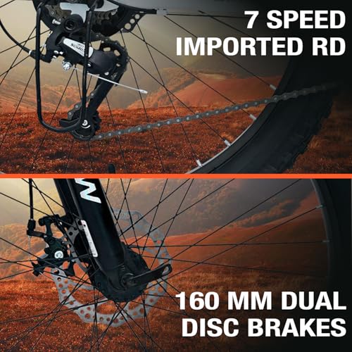 Image of CROW - Atom PRO 7 Speed Gear Cycle for Boys |26 inch T Cycle for Boys 12 to 15 Years| Bicycle for Men Adult |MTB with Front Suspension & Dual disc Brakes | Unisex 26 inch INCH MTB