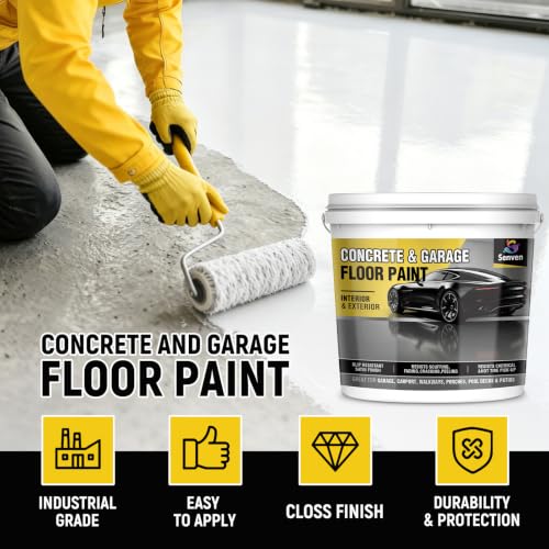 Pintura para pisos SENVEN Concrete & Garage, Blanco, 1 Galón, Interior y Exterior, Acabado Satinado miniatura 2