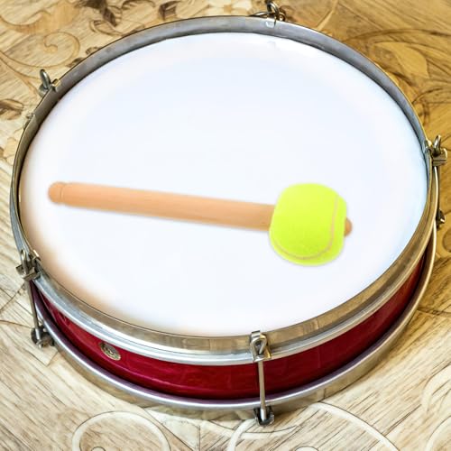 Baquetas UPKOCH para tambor con mango de madera y cabeza de pelota de tenis, diseño beige, 10.63 pulgadas miniatura 6