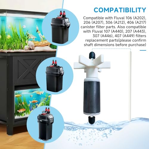 Image of 1-pcs A20039 Ceramic Impeller Shaft Compatible with Fluval 106 /206 /306 /406 (A202 /A207 /A212 /A217) Canister Filters Impeller Shaft Replacement Parts for Aquarium