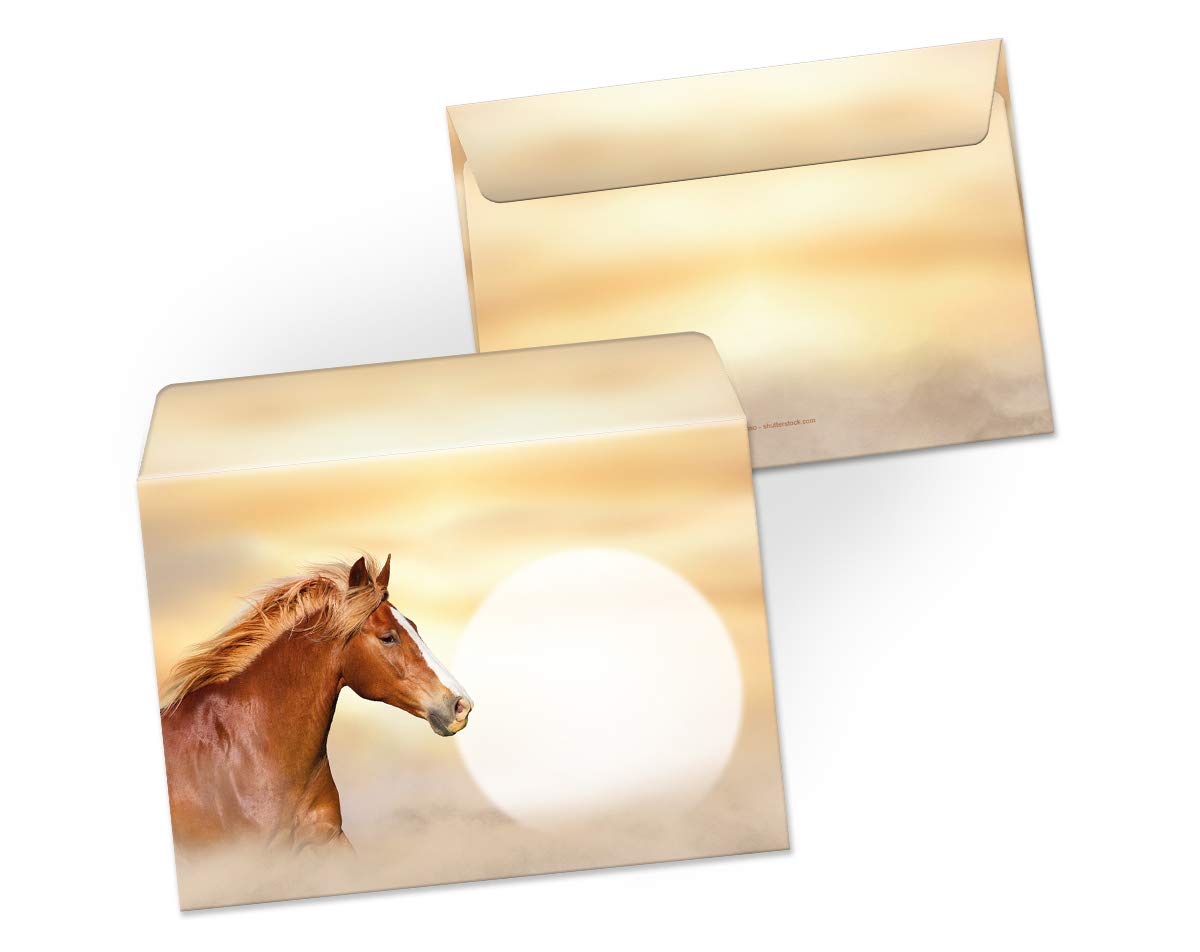 Papier à Lettres A5 Motif Cheval Pour Fille - Bloc De 25 Feuilles Lignées + 15 Enveloppes C6 - Fabriqué En Allemagne - 2