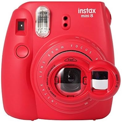 FoRapid Mini lente selfie lente de cerca con espejo autorretrato para cámaras Fujifilm Mini 9 Mini 8 Mini 7s y Polaroid 300 Film Cameras (rojo)