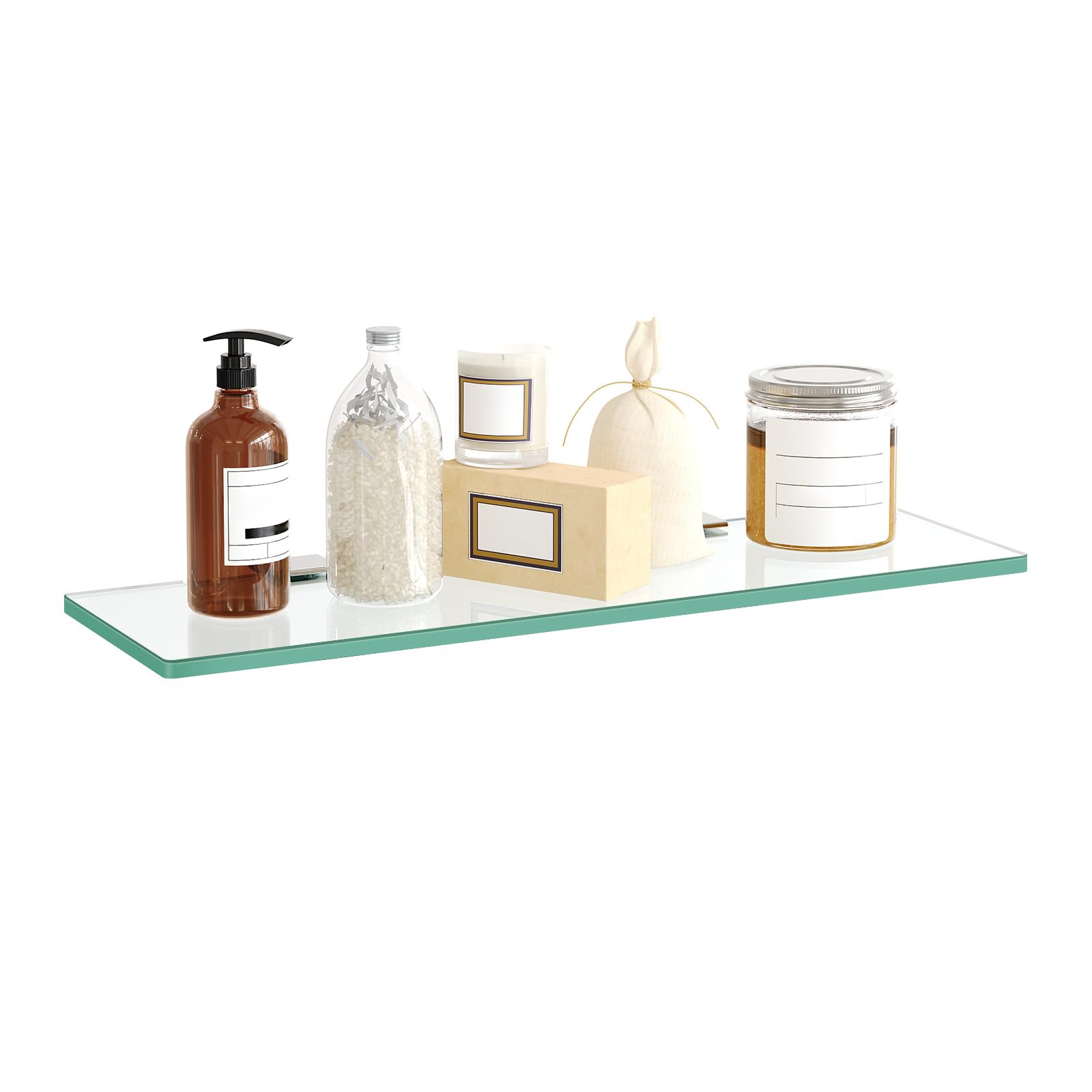 HOOBRO Floating Glass Shelves, 19.7 Inch Glass Bathroom Shelf Wall ...