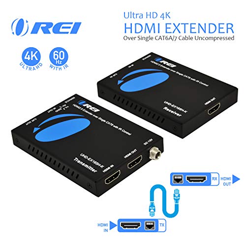 Orei HDMI Extender UltraHD Over Single Cat6/Cat7 Cable 4K @ 60Hz with HDR