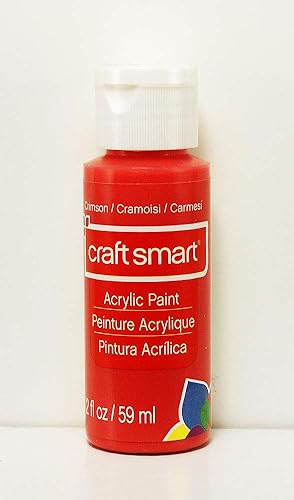 Craft Smart - Pintura acrílica de 2 onzas líquidas, 1 botella de 50 colores (carmesí)