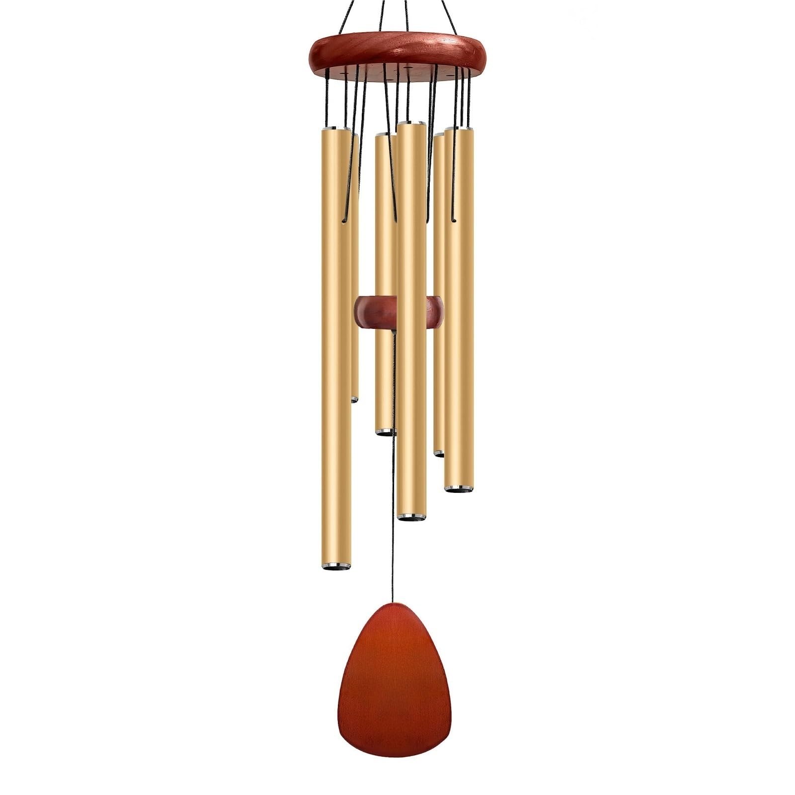 Wind chimes Suitable For Outdoor Garden Patio Decoration Classic Black Wind Chimes With Catcher(Gold)