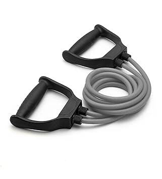 Double Toning Resistance Tube Heavy Quality Exercise Band for Stretching, Full Body Workout, Home Gym and Toning for Men and Women