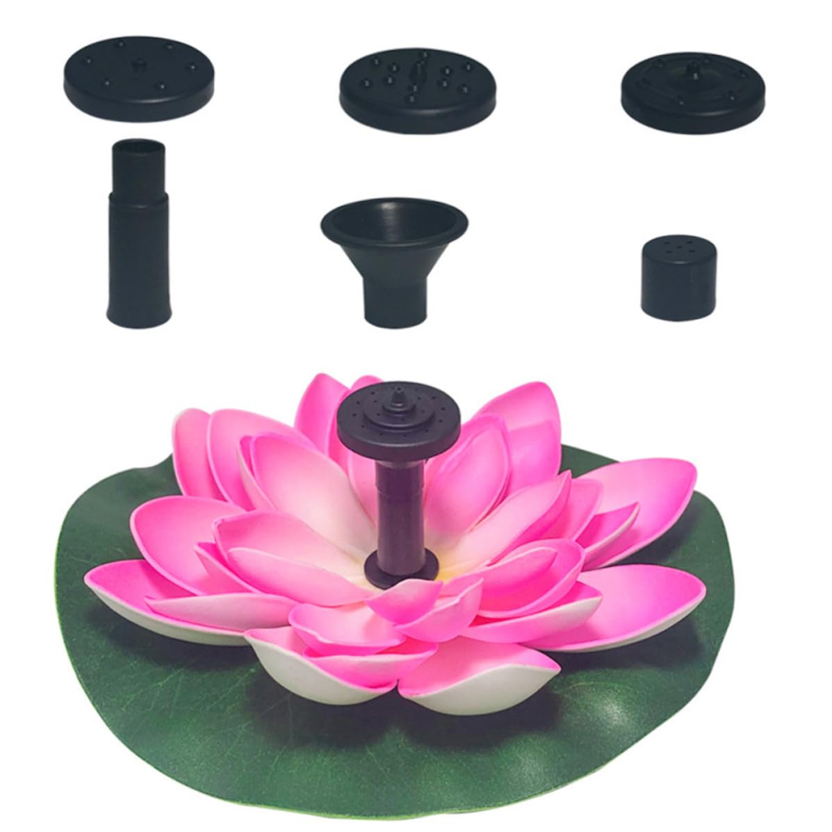 Happyyami Pompa per Laghetto con Fontana Solare a Loto, Irrigatore da Giardino per Acquari Esterni